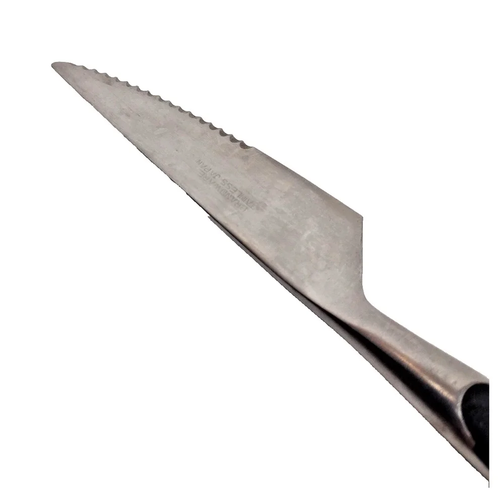 Vintage Brandware Stainless Steel Serrated Steak Knife Japan Black Handle